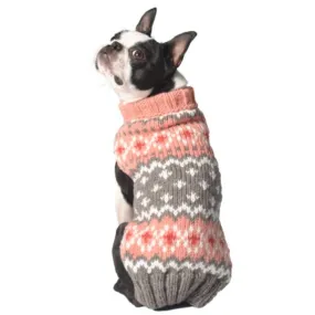 Chilly Dog Sweater Peach Fair Isle