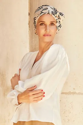 Christine Shakti Linen Turban - A Leaf Story