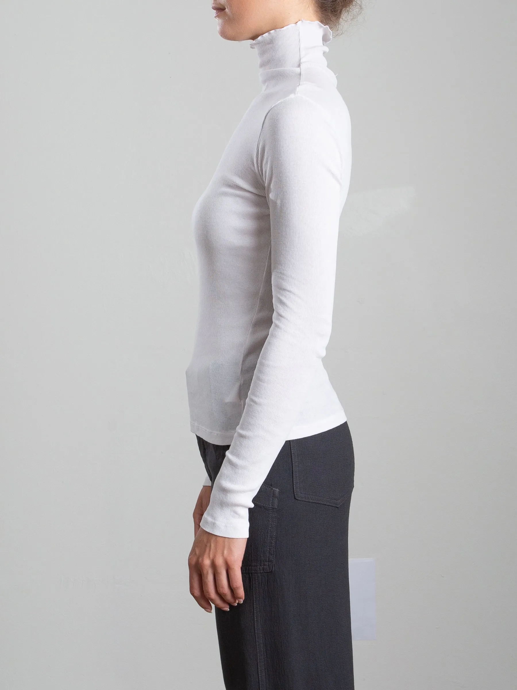 Cleo Turtleneck in Lightweight Rib - Fog