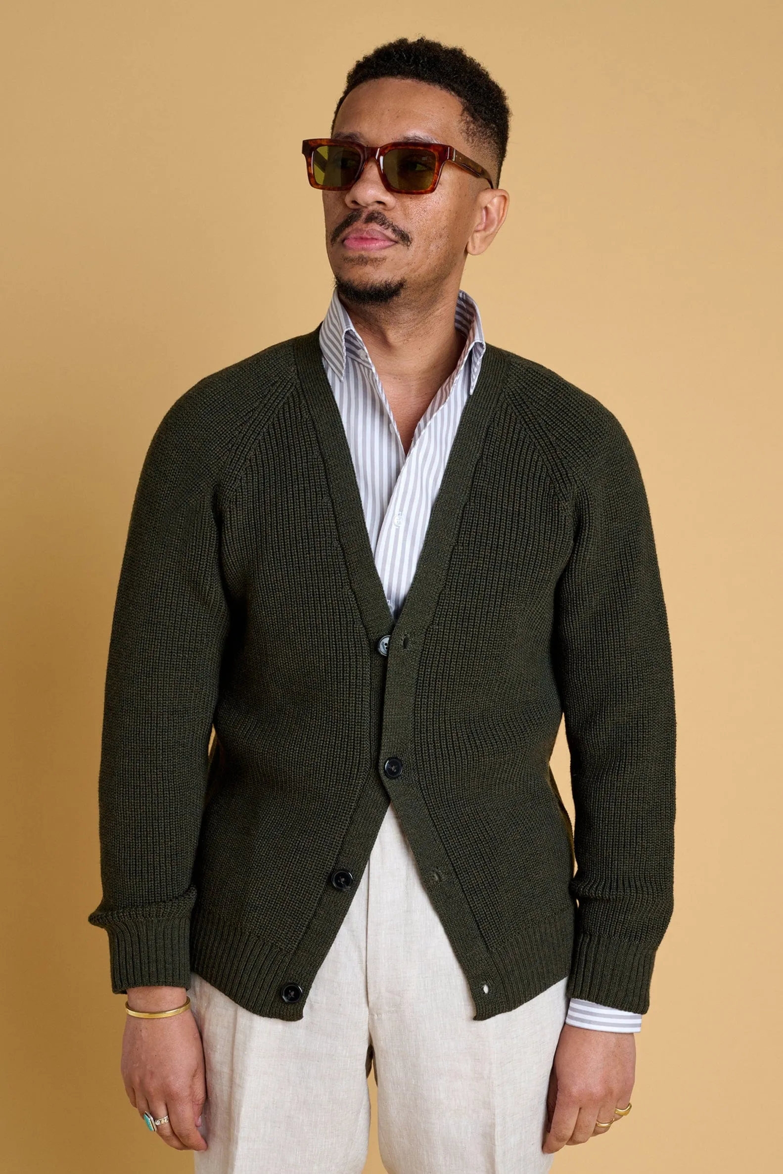 Crawford Ribbed Merino Cardigan