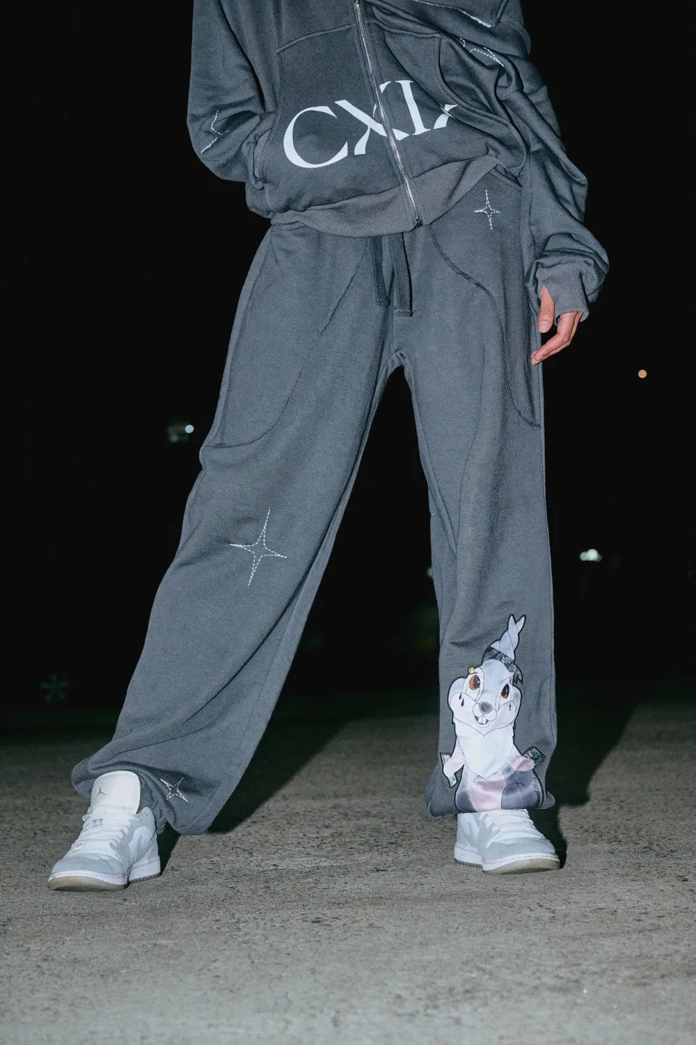 CREATURES IN THE CLUB: BLESSED BUNZ SWEATPANTS - CHARCOAL LIMITED ED.