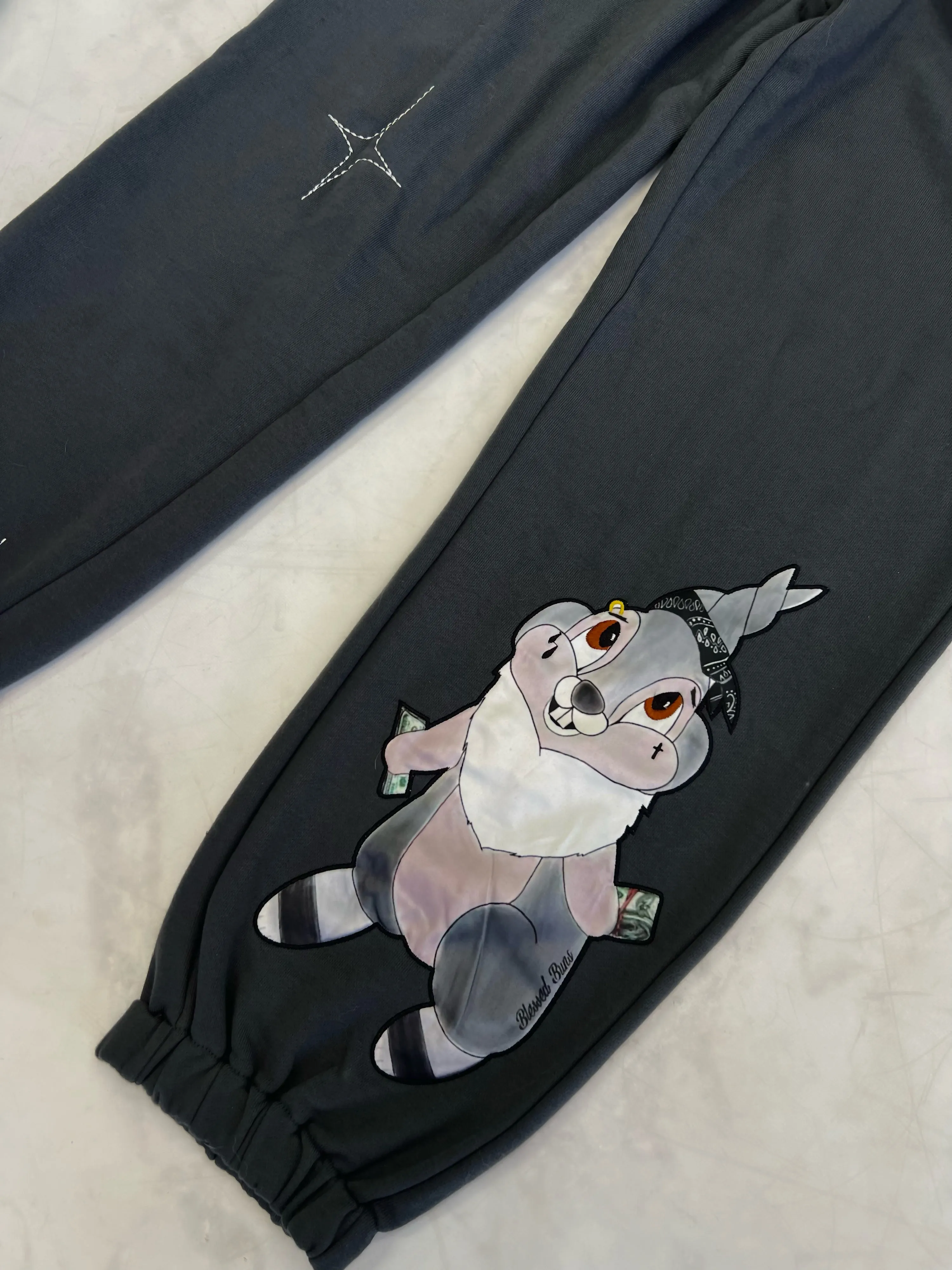 CREATURES IN THE CLUB: BLESSED BUNZ SWEATPANTS - CHARCOAL LIMITED ED.