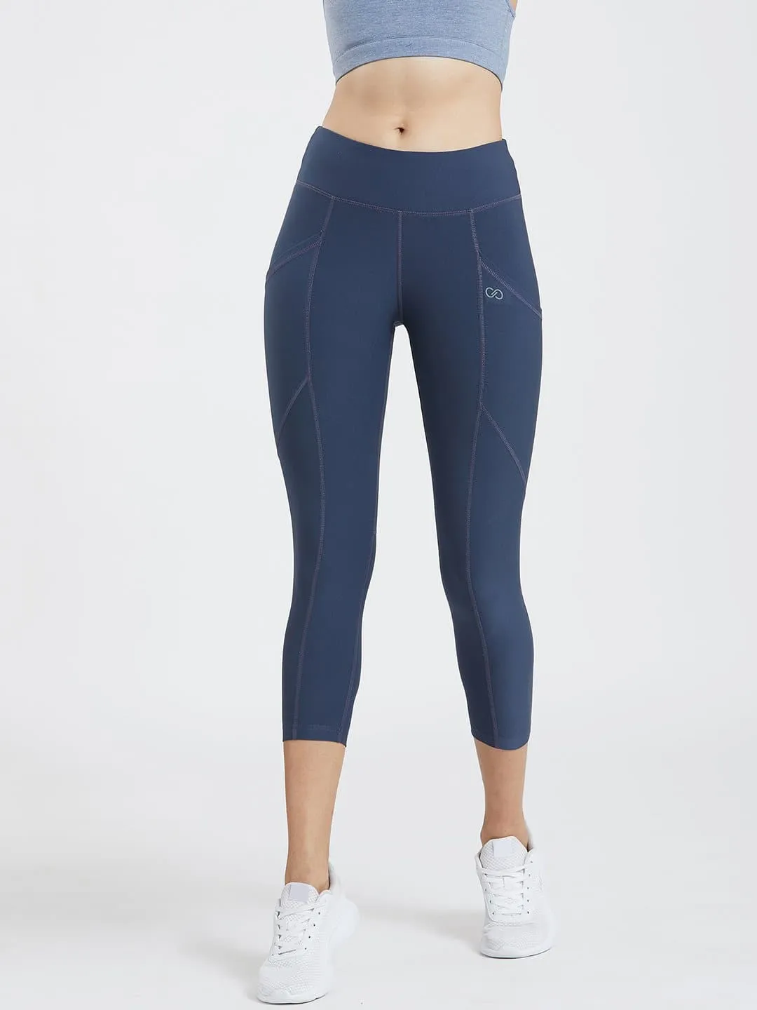 Creeluxe Fierce Pacific Blue Pocket Capri Leggings