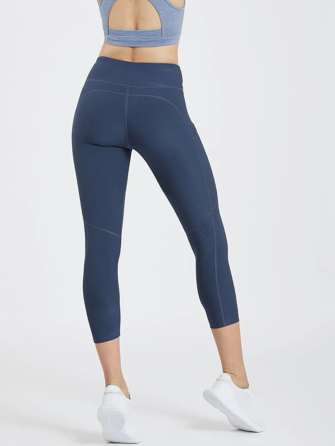 Creeluxe Fierce Pacific Blue Pocket Capri Leggings