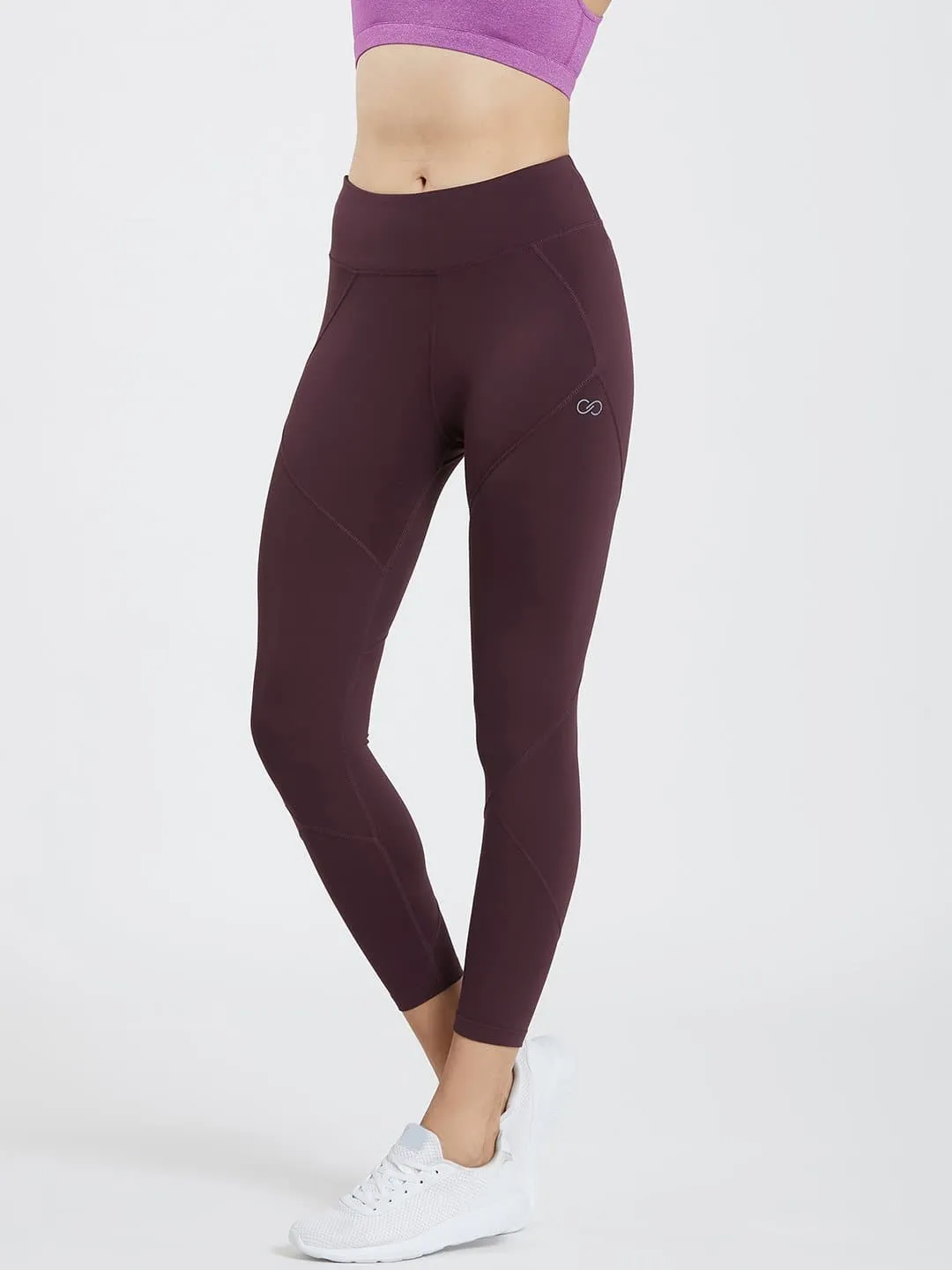 Creeluxe Graceful Burgundy Ankle Length Leggings