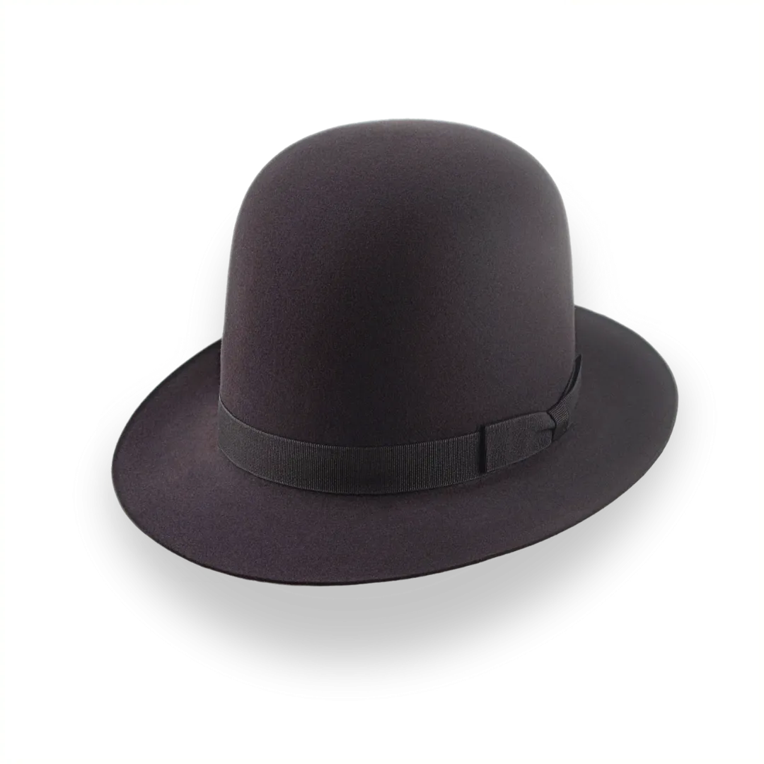 Dark Brown Open Crown Fedora in Malleable Beaver Fur Felt | The Bobcat