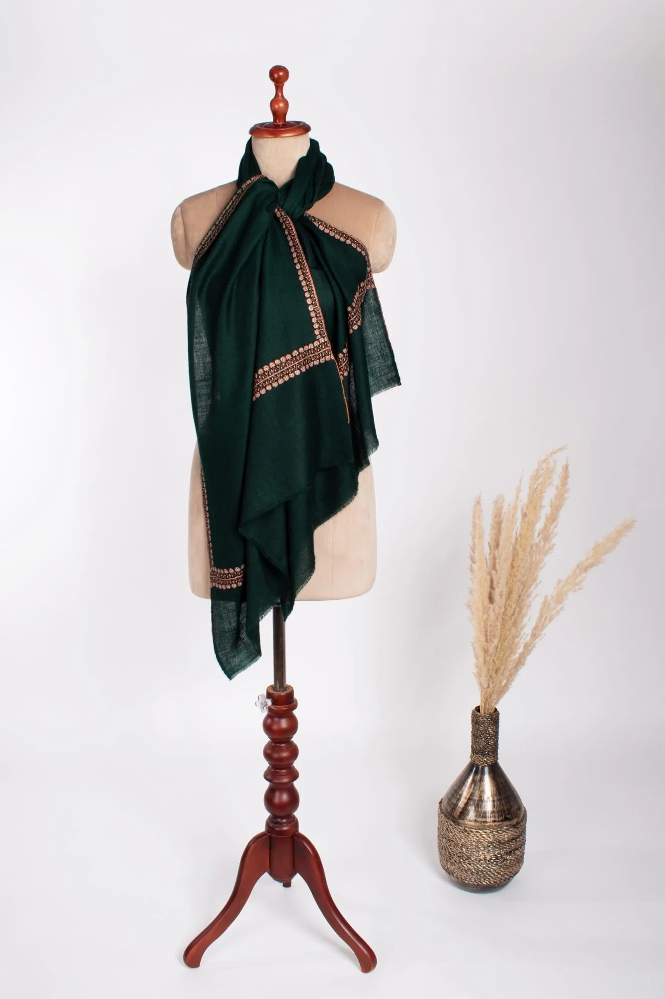 Dark Green Cashmere Neck Scarf - AUSTELL