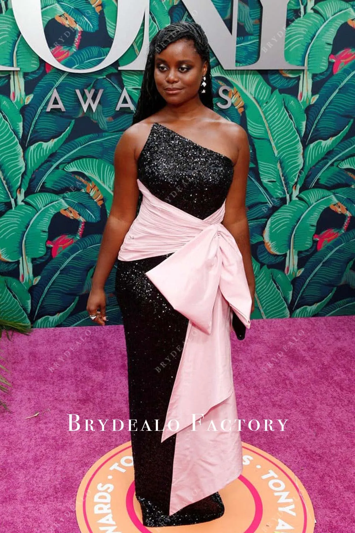 Denee Benton Asymmetrical Neck Black Dress 2023 Tony Awards