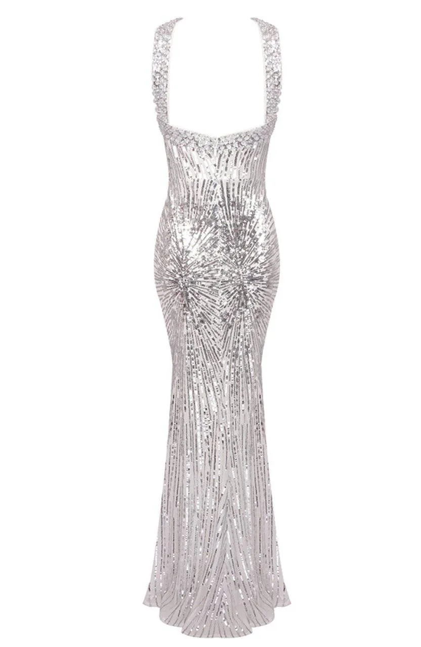 Dina Halter Neck Cut-out Sequined Dress