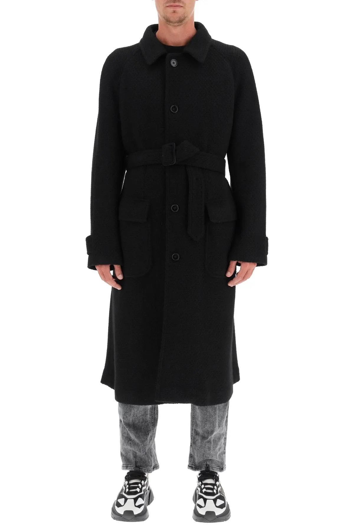 Dolce & Gabbana Tailored Wool Blend Knit Coat (Size - 48)