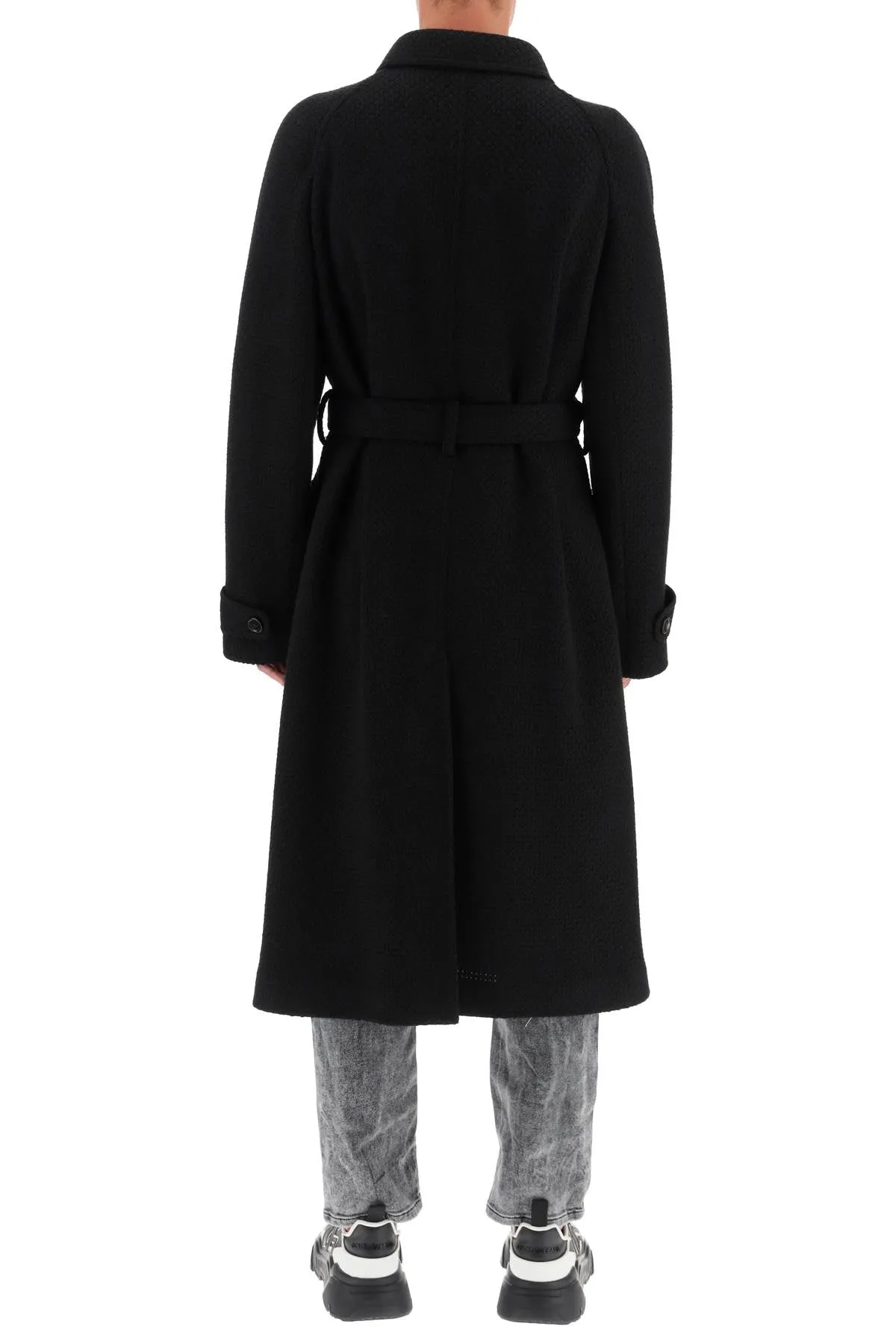 Dolce & Gabbana Tailored Wool Blend Knit Coat (Size - 48)