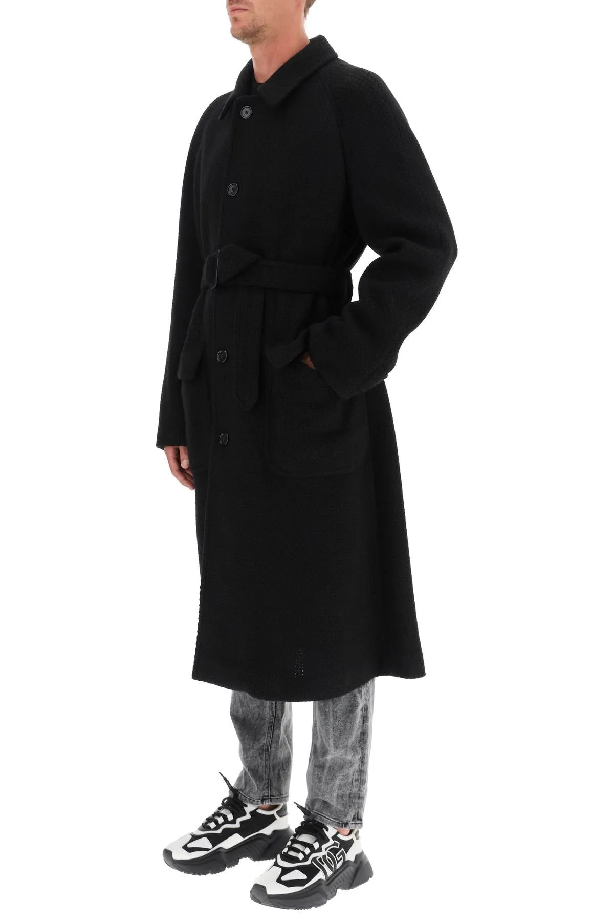 Dolce & Gabbana Tailored Wool Blend Knit Coat (Size - 48)