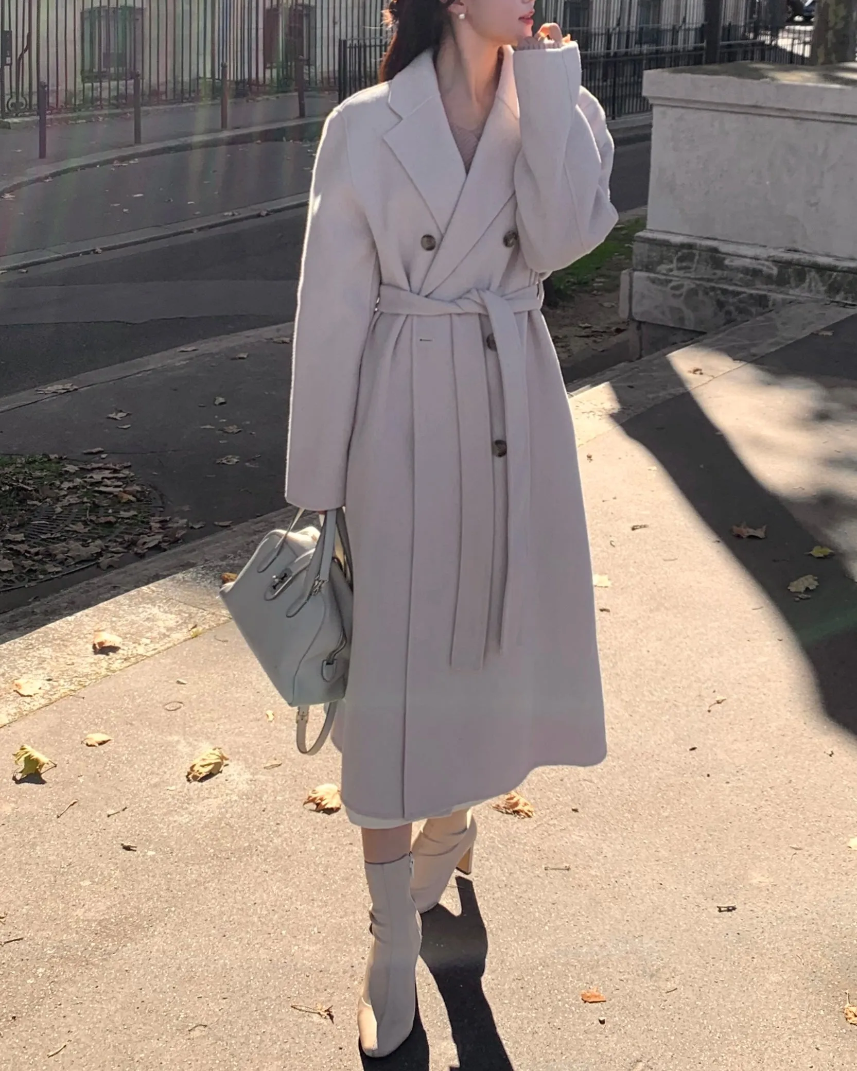 Double Button Handmade Wool Coat - 100% Wool