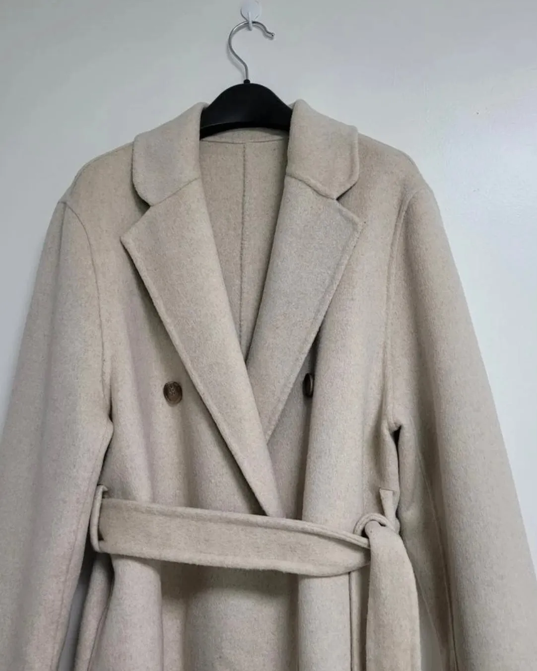 Double Button Handmade Wool Coat - 100% Wool