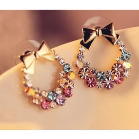 Elegant Crystal Rhinestone Ear long Earrings Jewelry For Fashion Women Lady random color