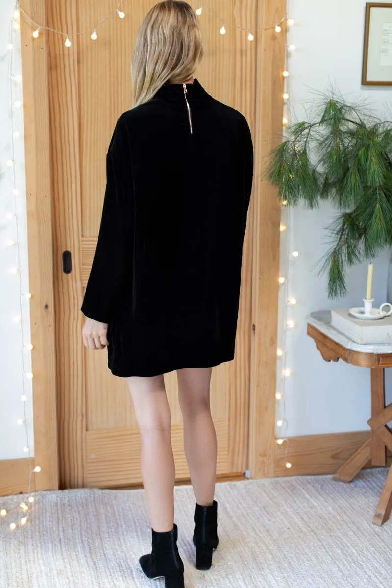 Emerson Fry Edie Black Velvet Dress