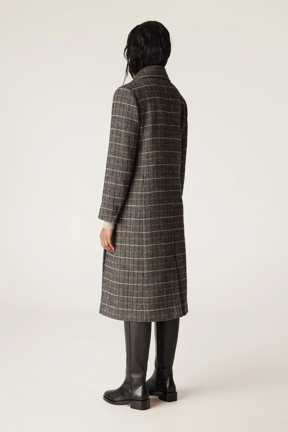 Emma Check Coat - Brown Check