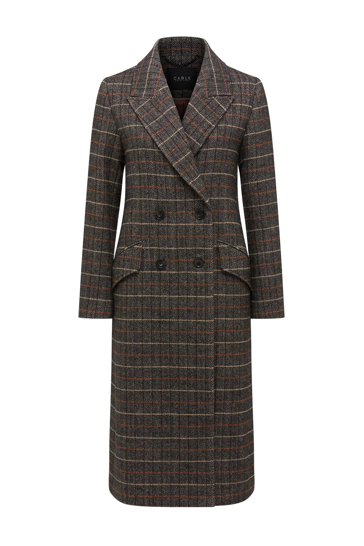 Emma Check Coat - Brown Check