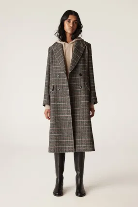 Emma Check Coat - Brown Check