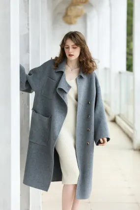 Fangyan | Gaella Grey Asymmetric Wool Coat