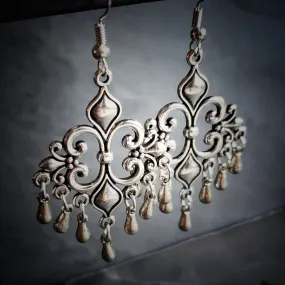 Fleur-de-lis Chandelier Earrings Renaissance Jewelry