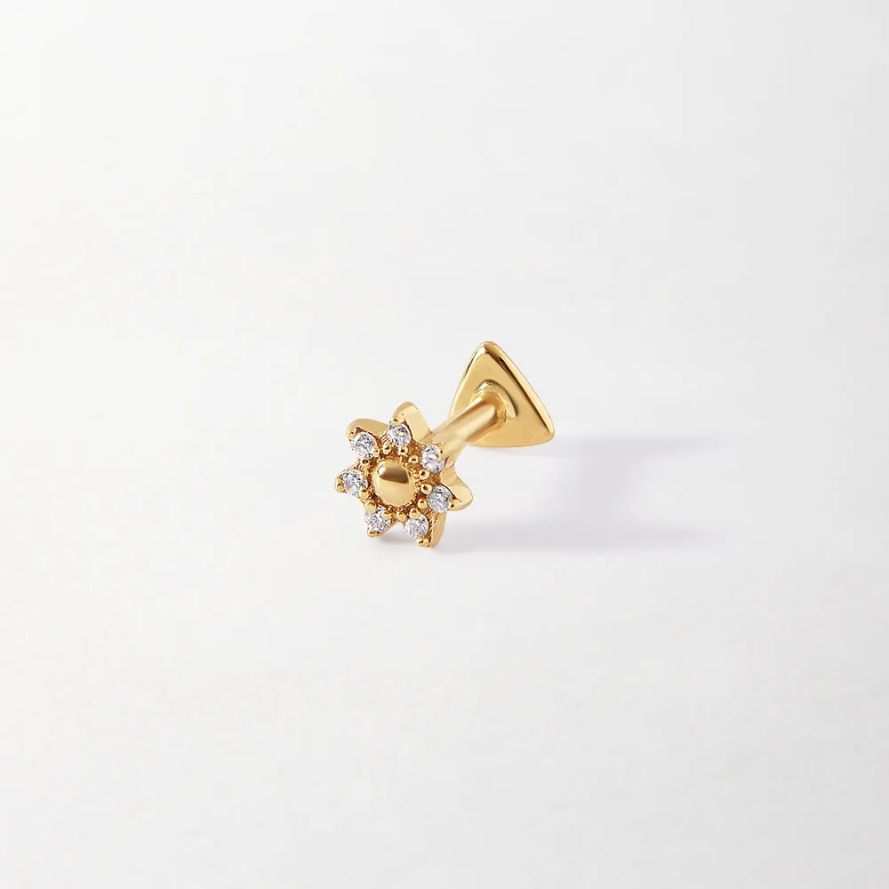 Flower Diamond Piercing Earring