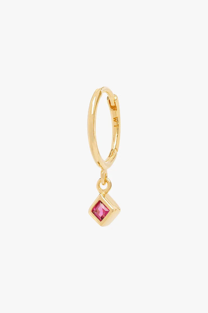 Fuchsia diamond hoop gold plated