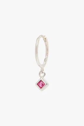 Fuchsia diamond hoop silver