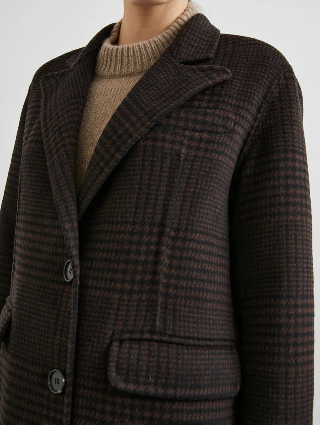 Gallery Coat - Espresso Houndstooth