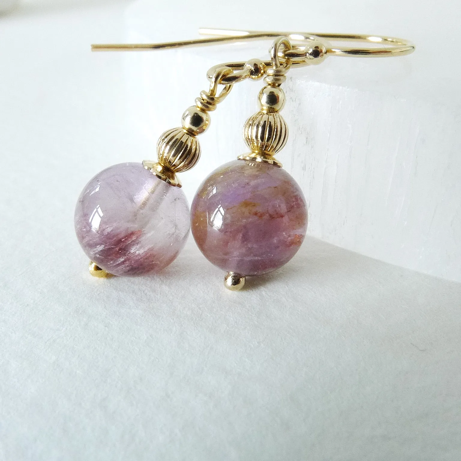 Genevieve Earrings / Phantom Amethyst