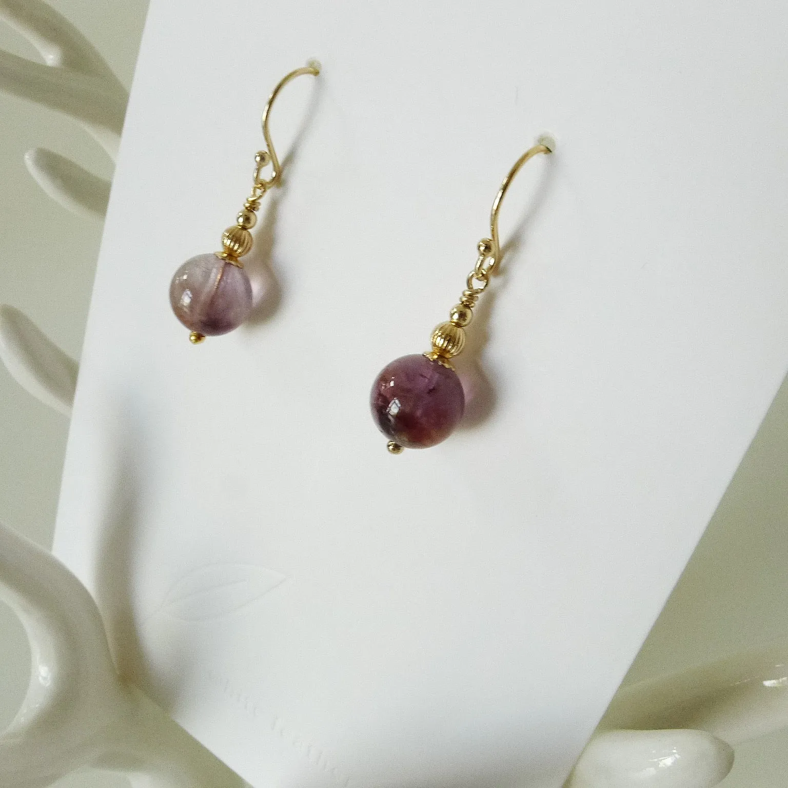 Genevieve Earrings / Phantom Amethyst