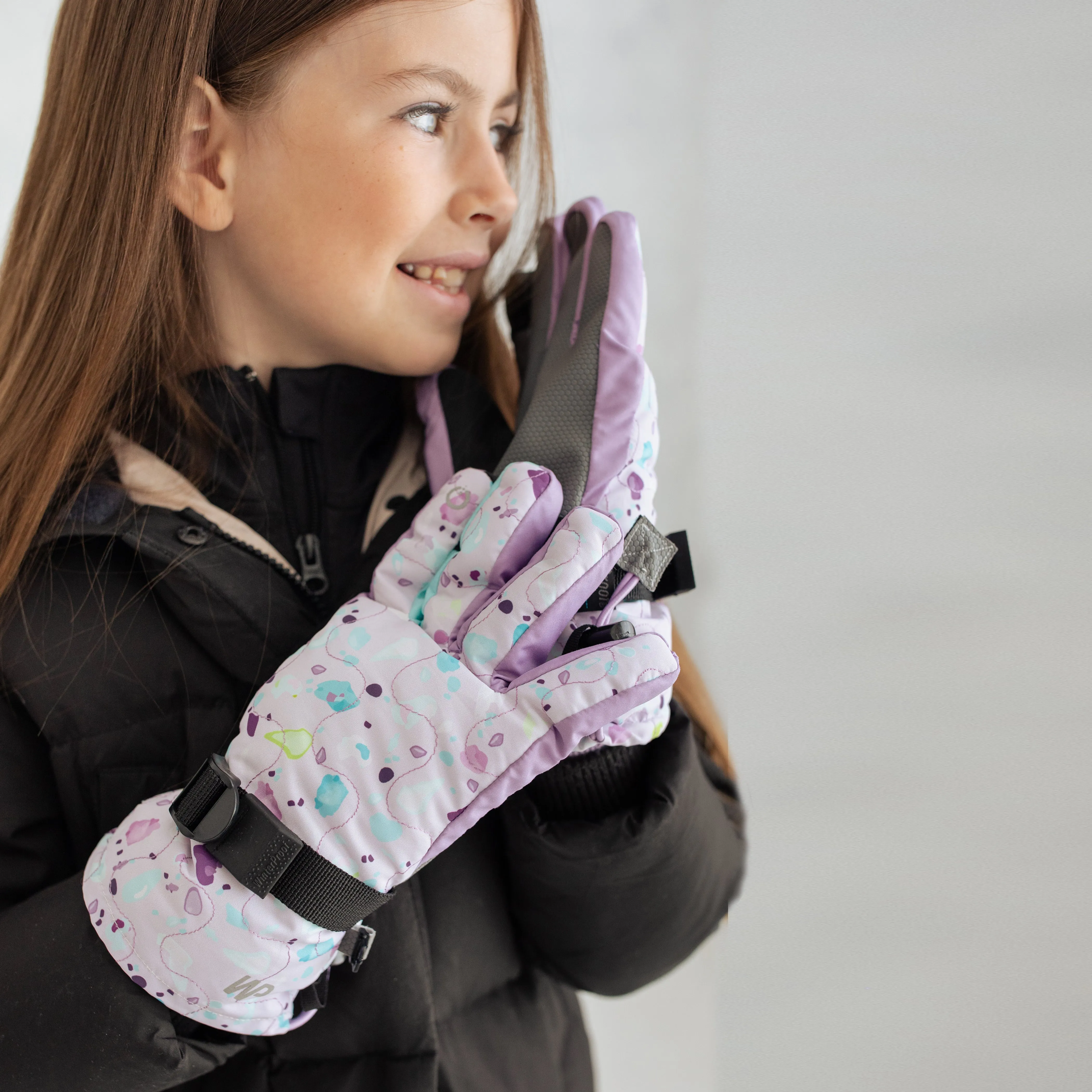 Girl's Lilac Terrazzo Gloves