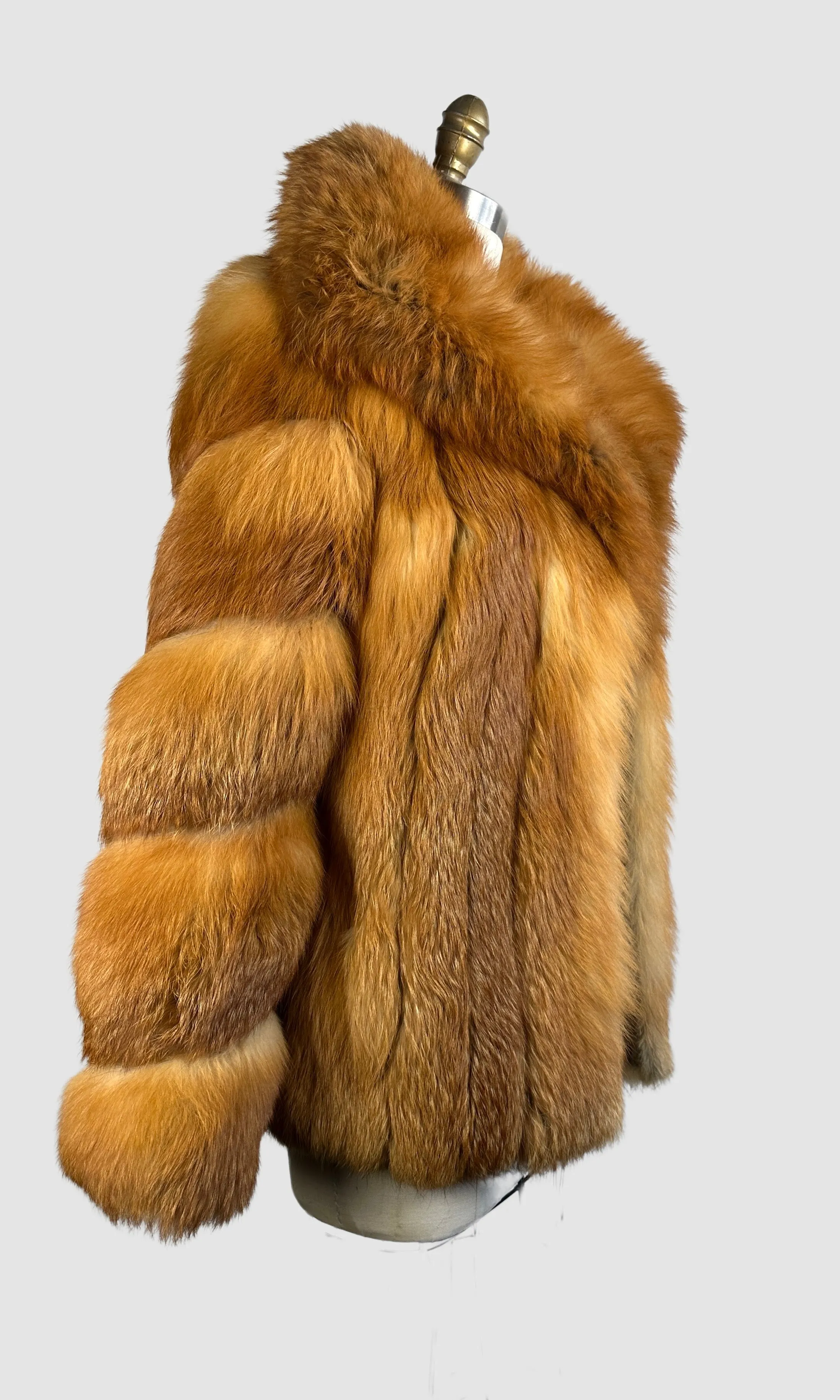 GLAM SLAM 70s Herbert's  Red Fox Fur Coat  • Small