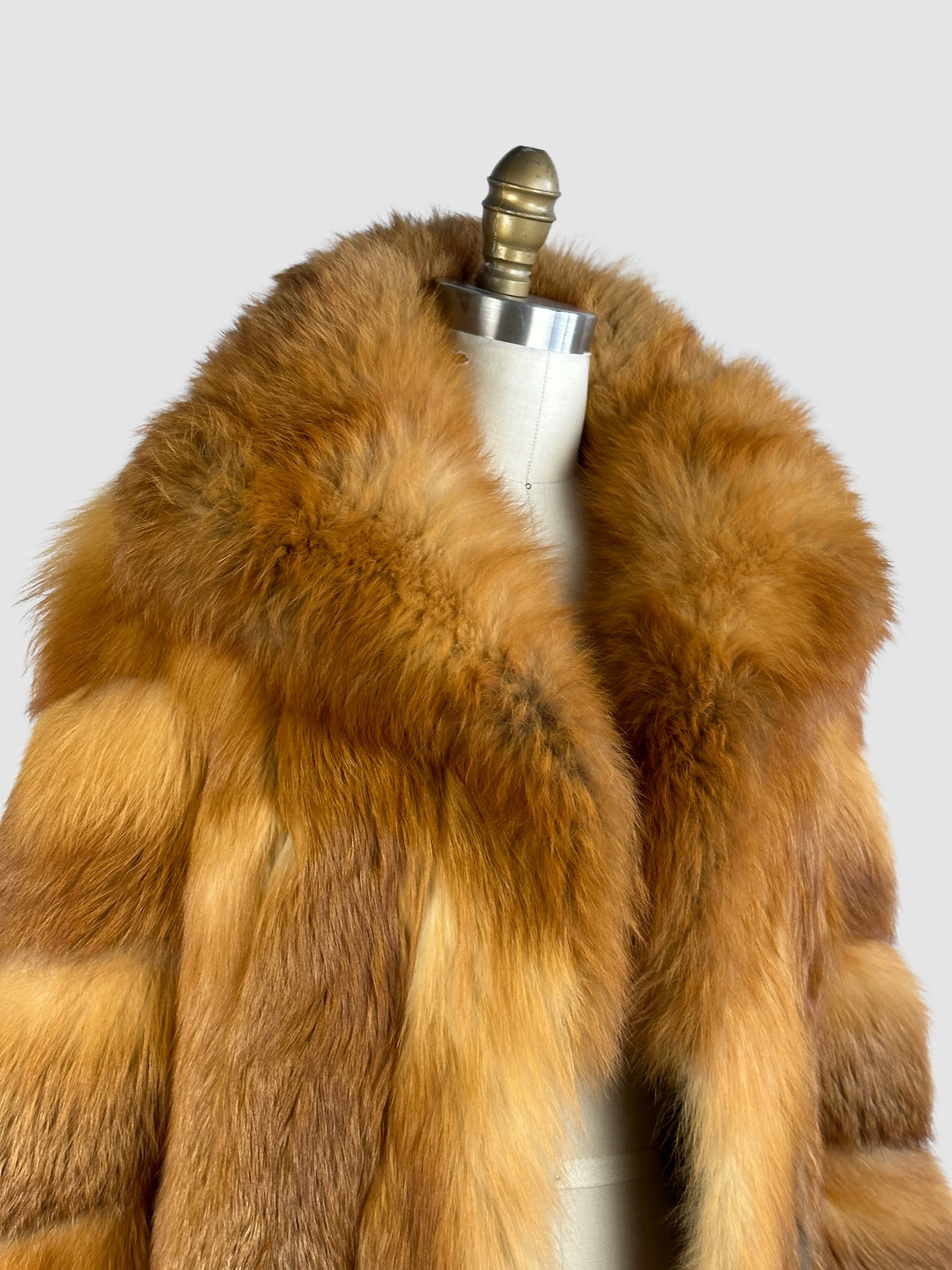 GLAM SLAM 70s Herbert's  Red Fox Fur Coat  • Small