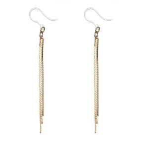 Gold Strips Dangles Hypoallergenic Earrings for Sensitive Ears Made with Plastic Posts