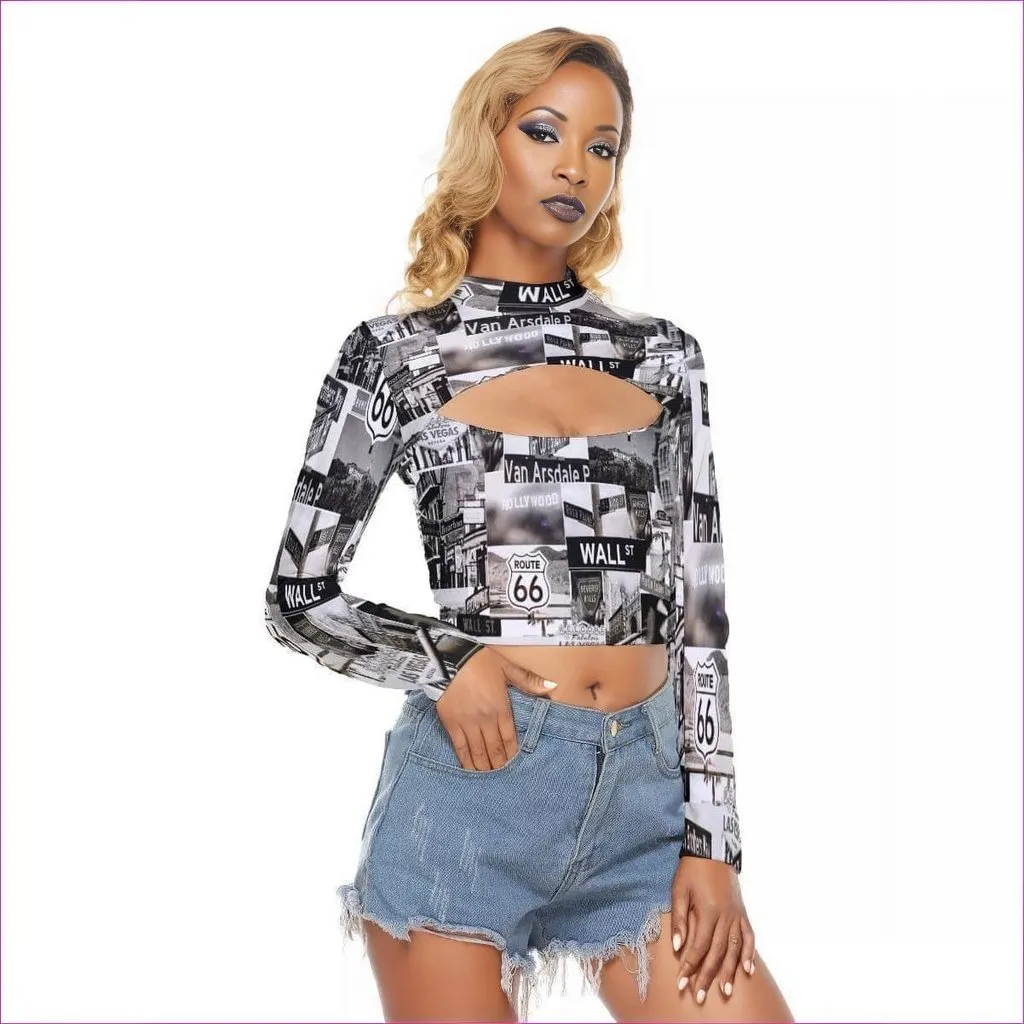 Greyed Streets Womens Hollow Chest Tight Crop Top