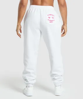 Gymshark Barbell Hearts Oversized Joggers - White