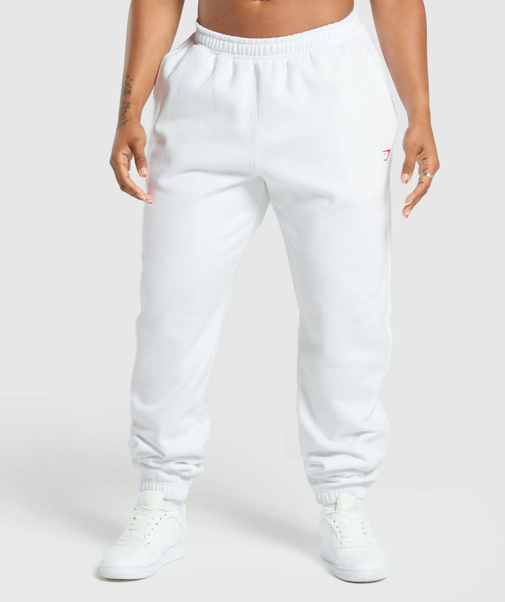 Gymshark Barbell Hearts Oversized Joggers - White