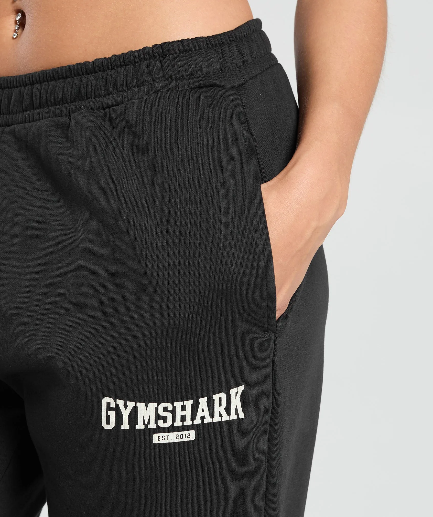 Gymshark Collegiate Lifestyle Fleece Joggers - Black