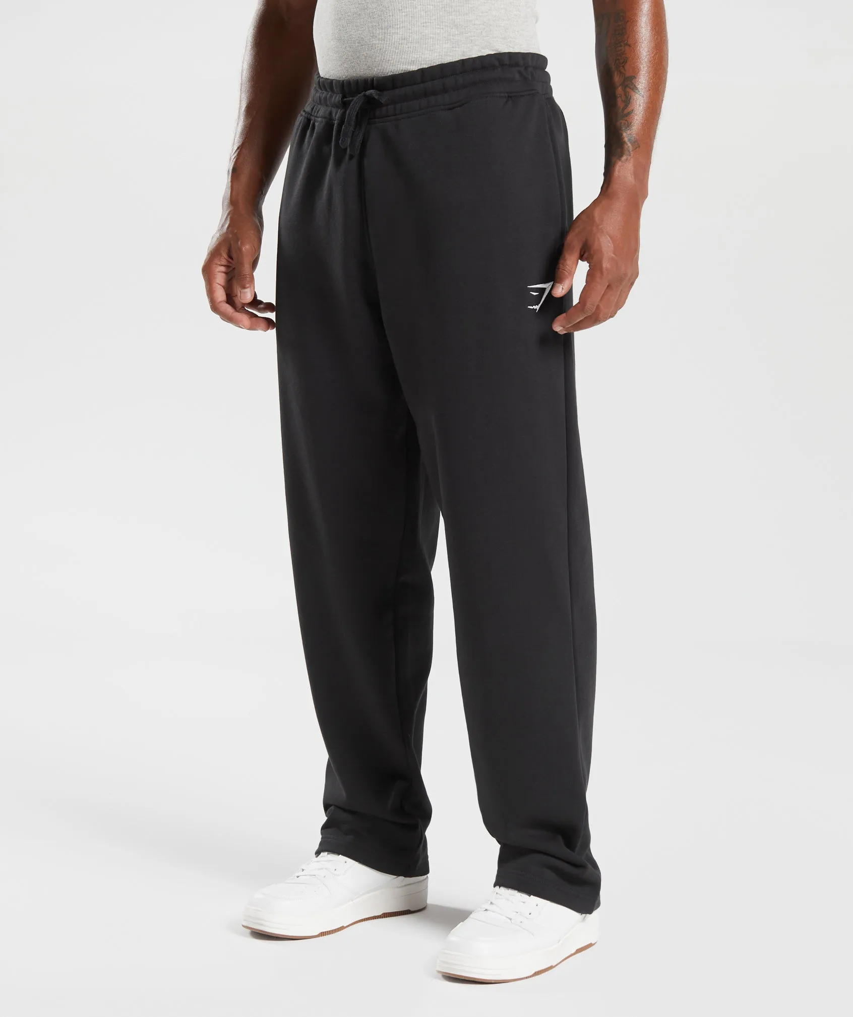 Gymshark Crest Straight Leg Joggers - Black