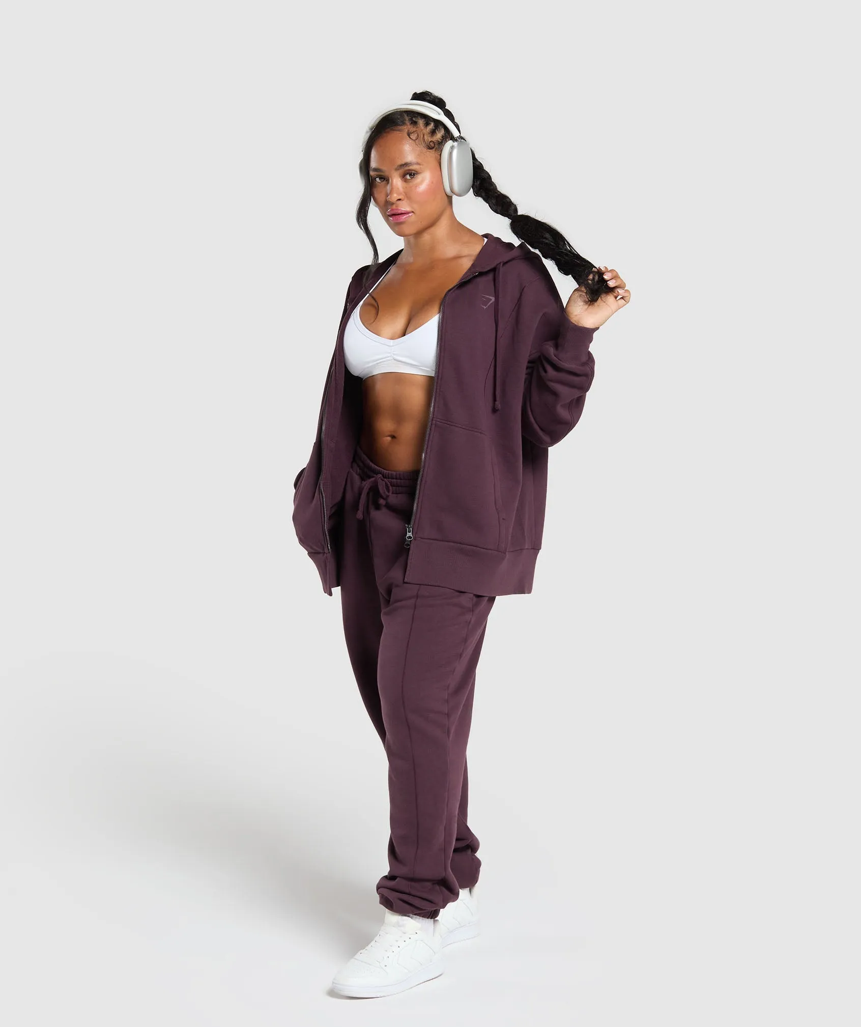 Gymshark Power Oversized Zip Hoodie - Depth Purple