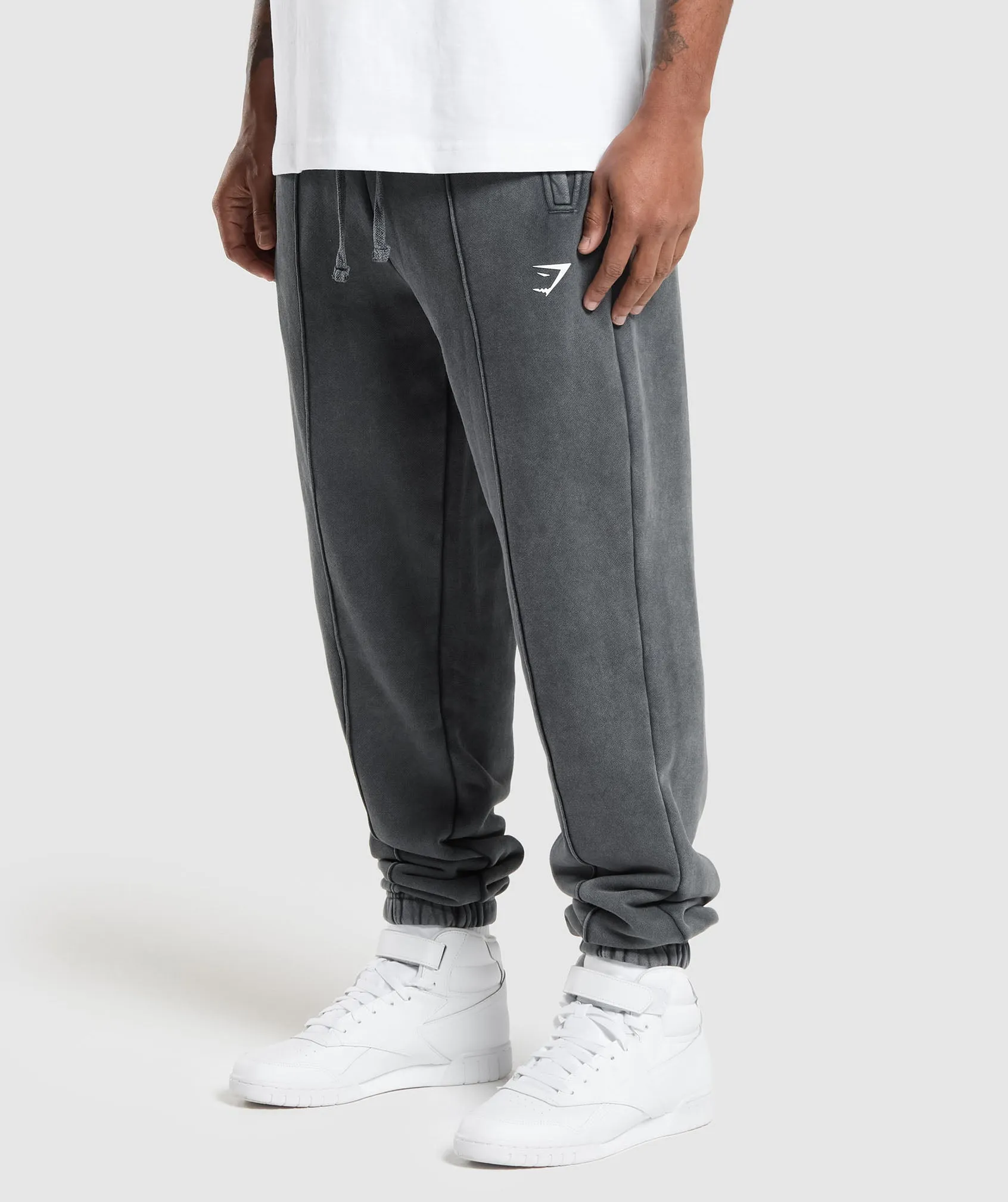 Gymshark Washed Pintuck Joggers - Black