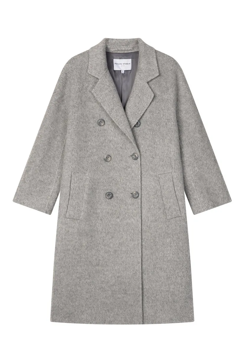 Harriet Double-Breasted Wool Coat - Cloud Grey