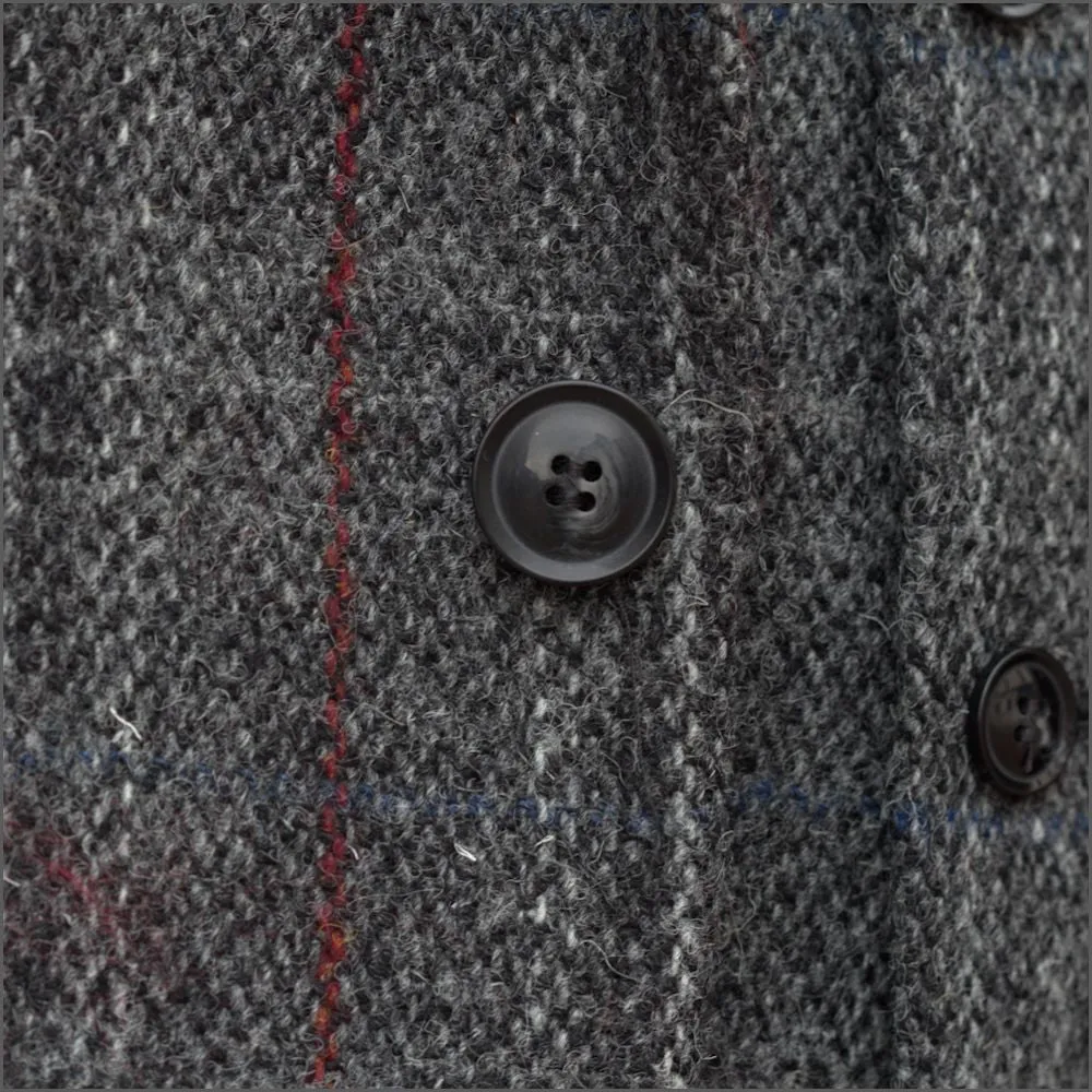 Harris Tweed Grey, Wine Check Jacket--