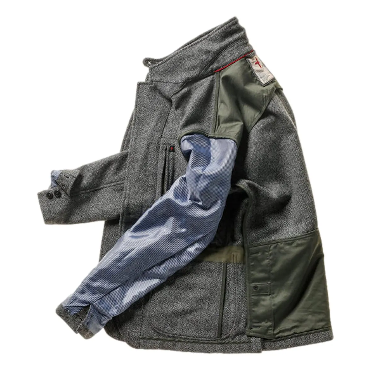 Heritage Trap Blazer Lt Grey Black Herringbone