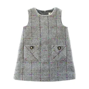 Herringbone Wooly Dress - Grey