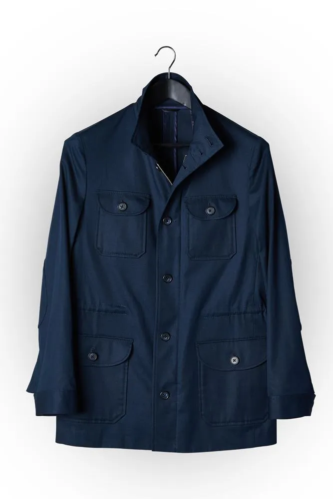 Hunter Safari Jacket - Navy Cotton