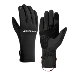 HUNTRANGE A037 Plus Velvet Sports Windproof Waterproof Touch Screen Riding Gloves, Size: L(Black)