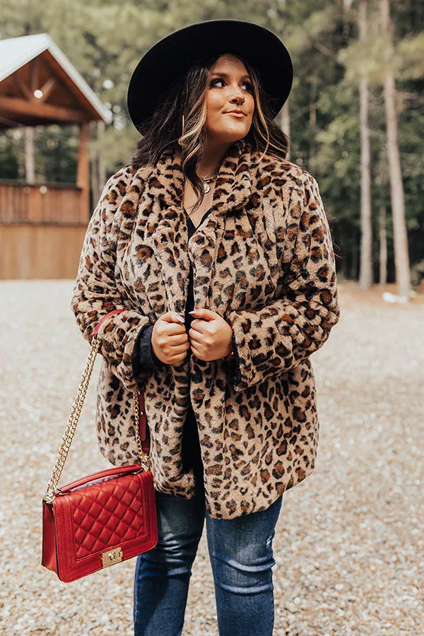 Influencer Life Plush Leopard Coat Curves