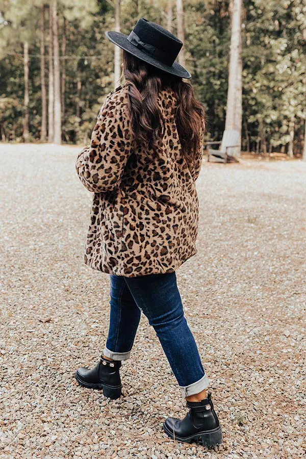 Influencer Life Plush Leopard Coat Curves